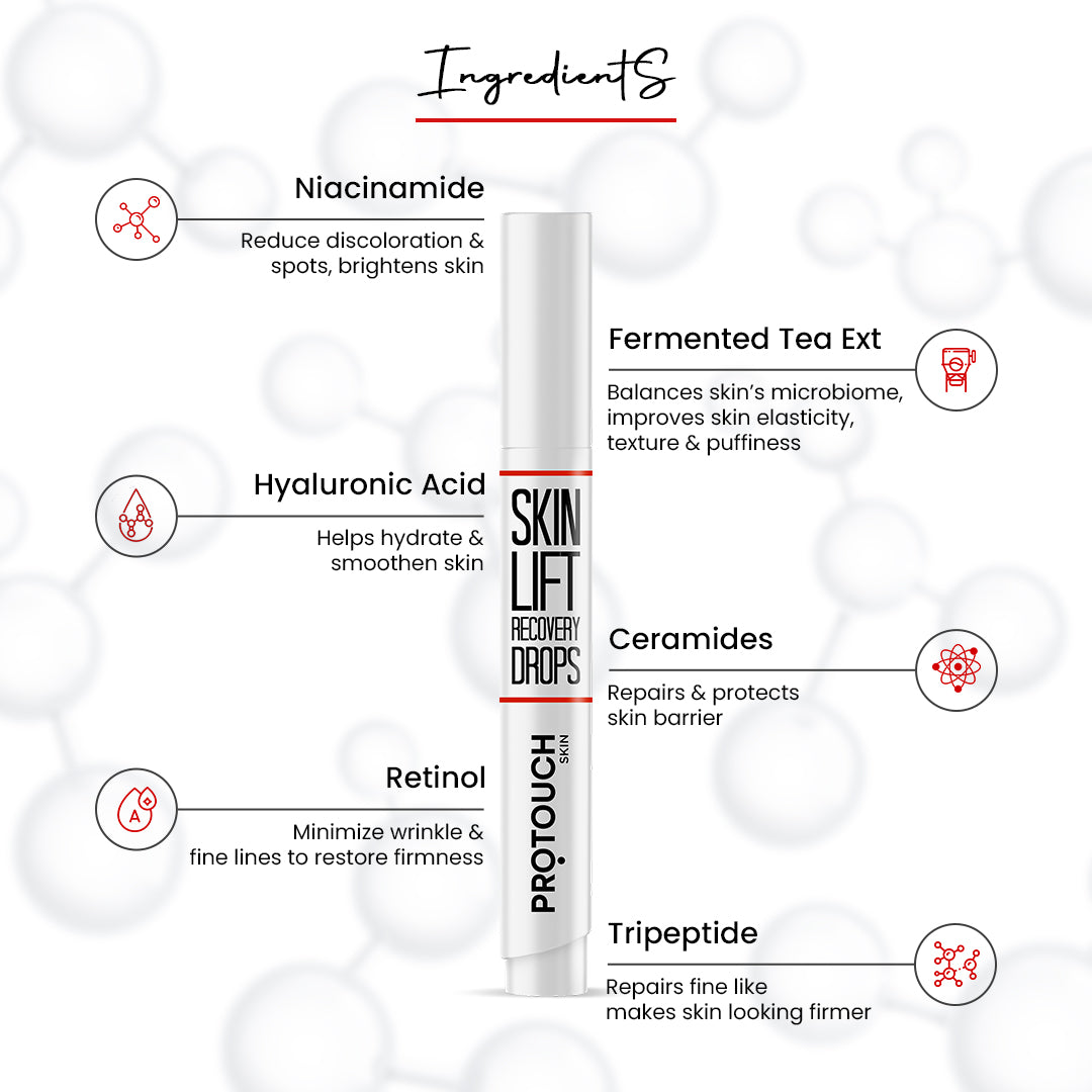 PROTOUCH Skin Lift Combo | Skin lift Device New and Improved & Recovery Drops Serum | Anti ageing, Bright & Firm Younger Looking Skin